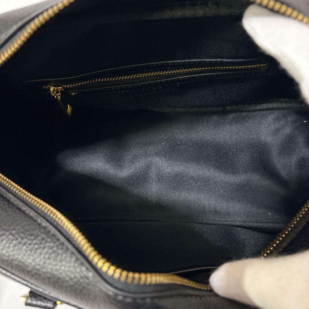 【美品】スローブイエナ スクエア ボストンバッグ ブラック 2way レザー