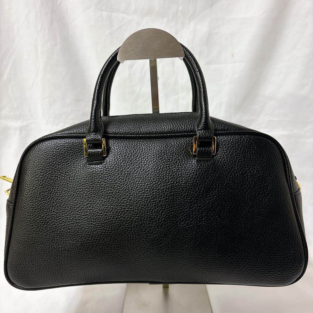 【美品】スローブイエナ スクエア ボストンバッグ ブラック 2way レザー