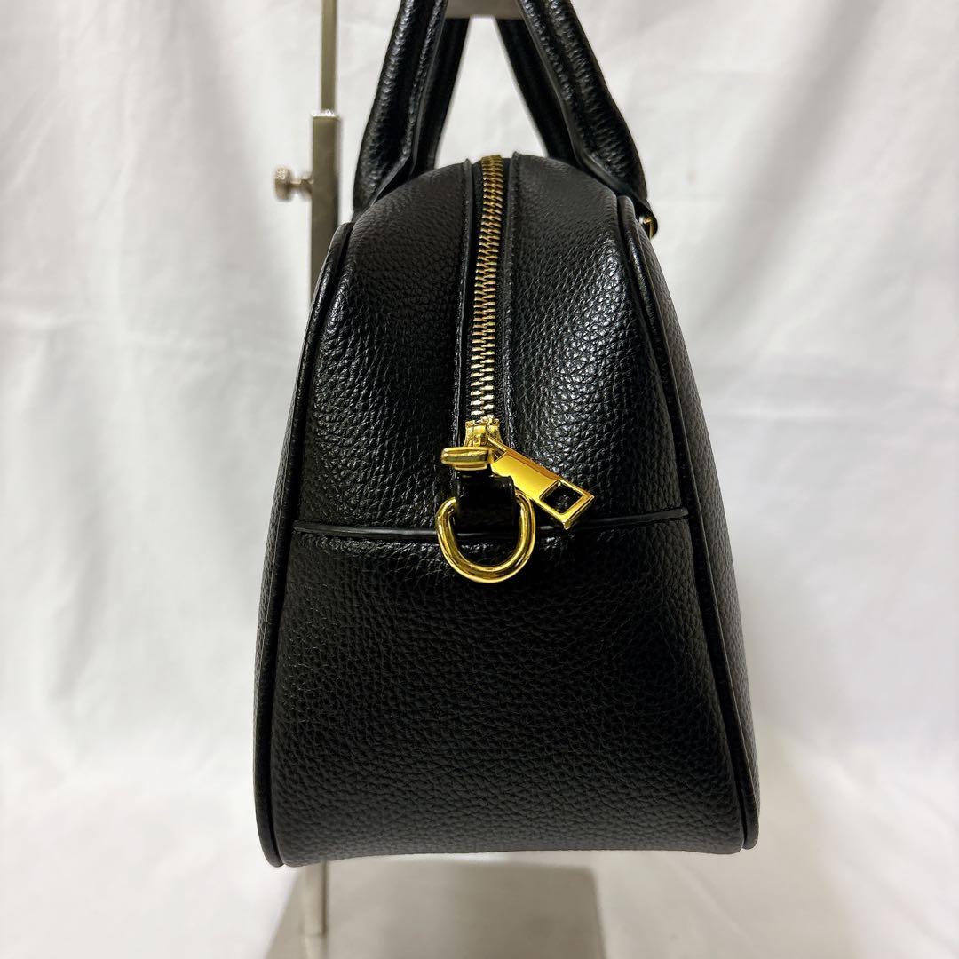 【美品】スローブイエナ スクエア ボストンバッグ ブラック 2way レザー