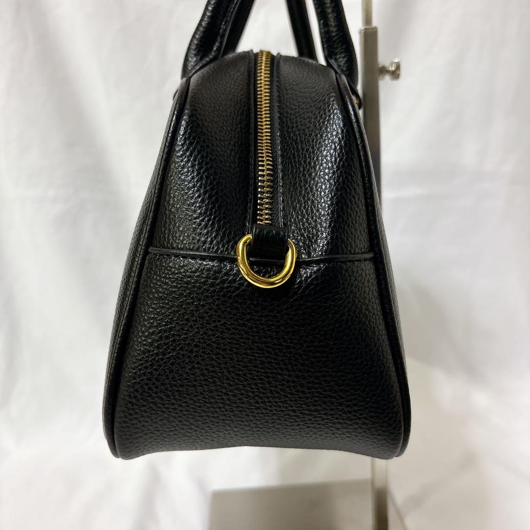 【美品】スローブイエナ スクエア ボストンバッグ ブラック 2way レザー