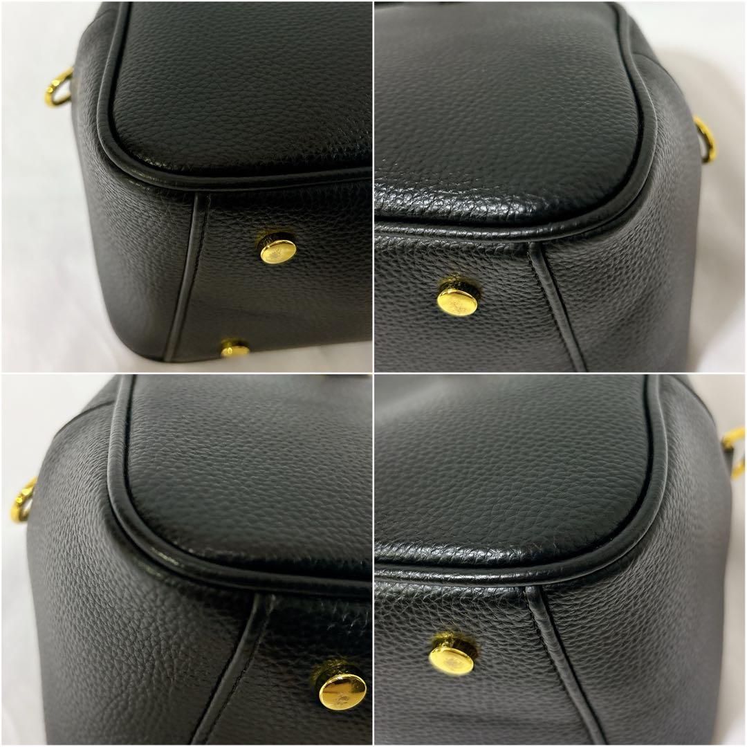 【美品】スローブイエナ スクエア ボストンバッグ ブラック 2way レザー