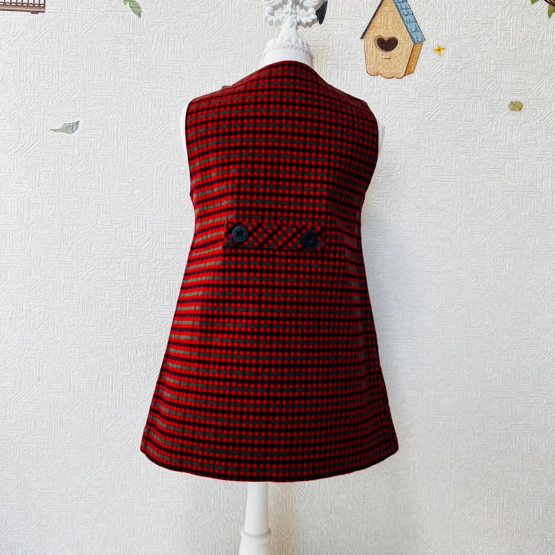 familiar 定番チェックのワンピースとカーディガンのセット 80cm