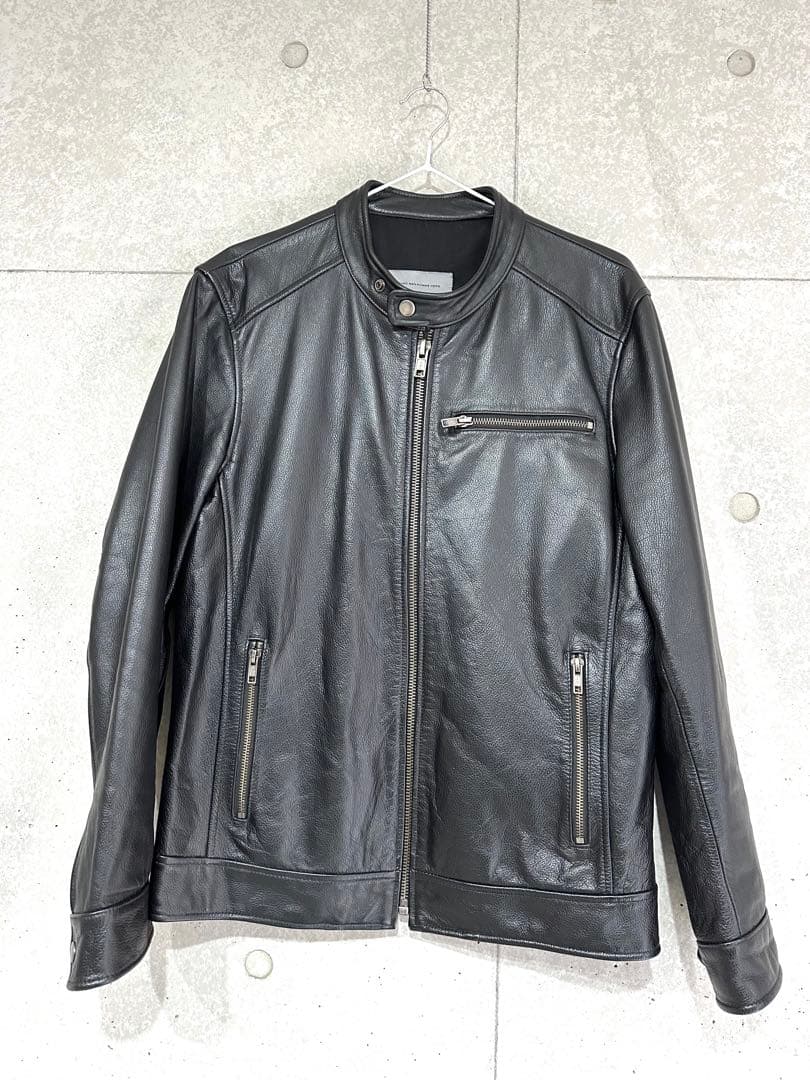 極美品 BOLINI レザー シングル ライダース 46 ブラック