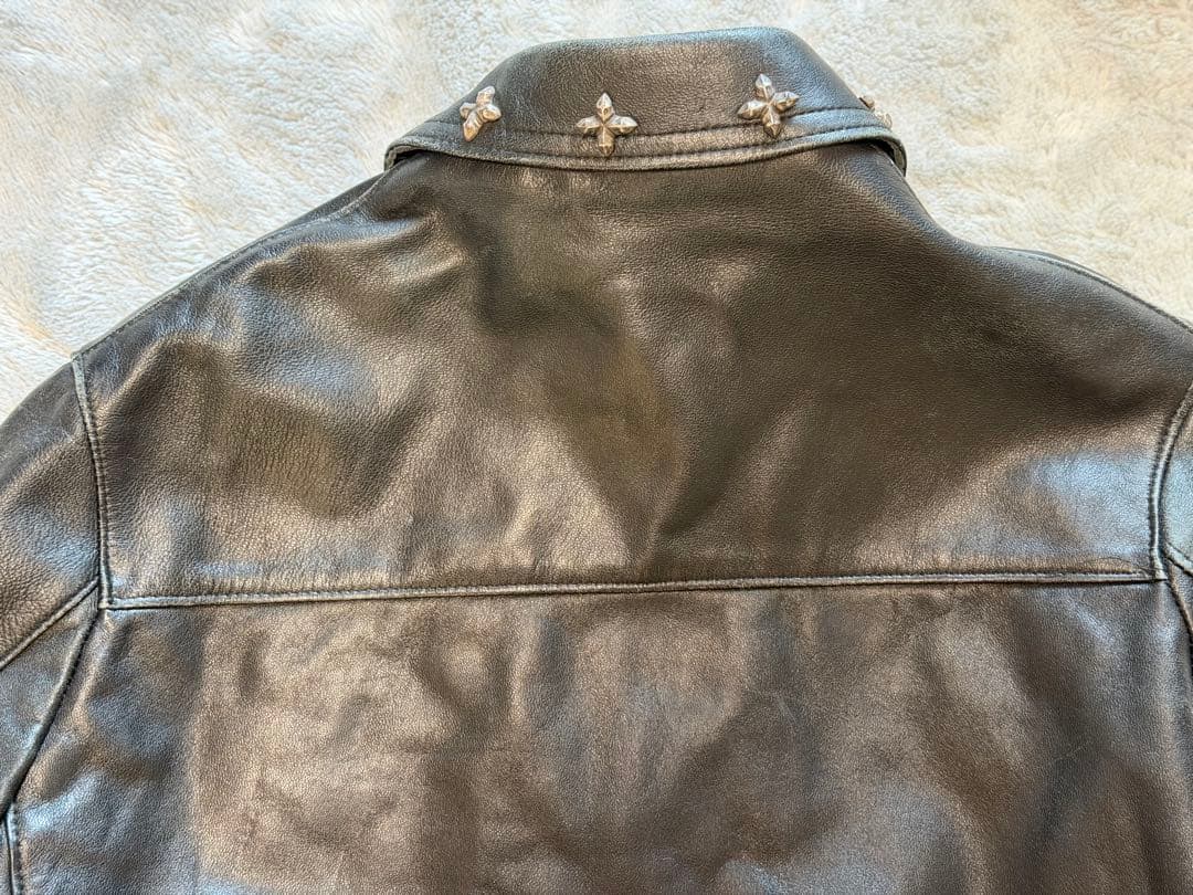 666 Leather Wear カスタム　シングルライダース 英国製 黒 38