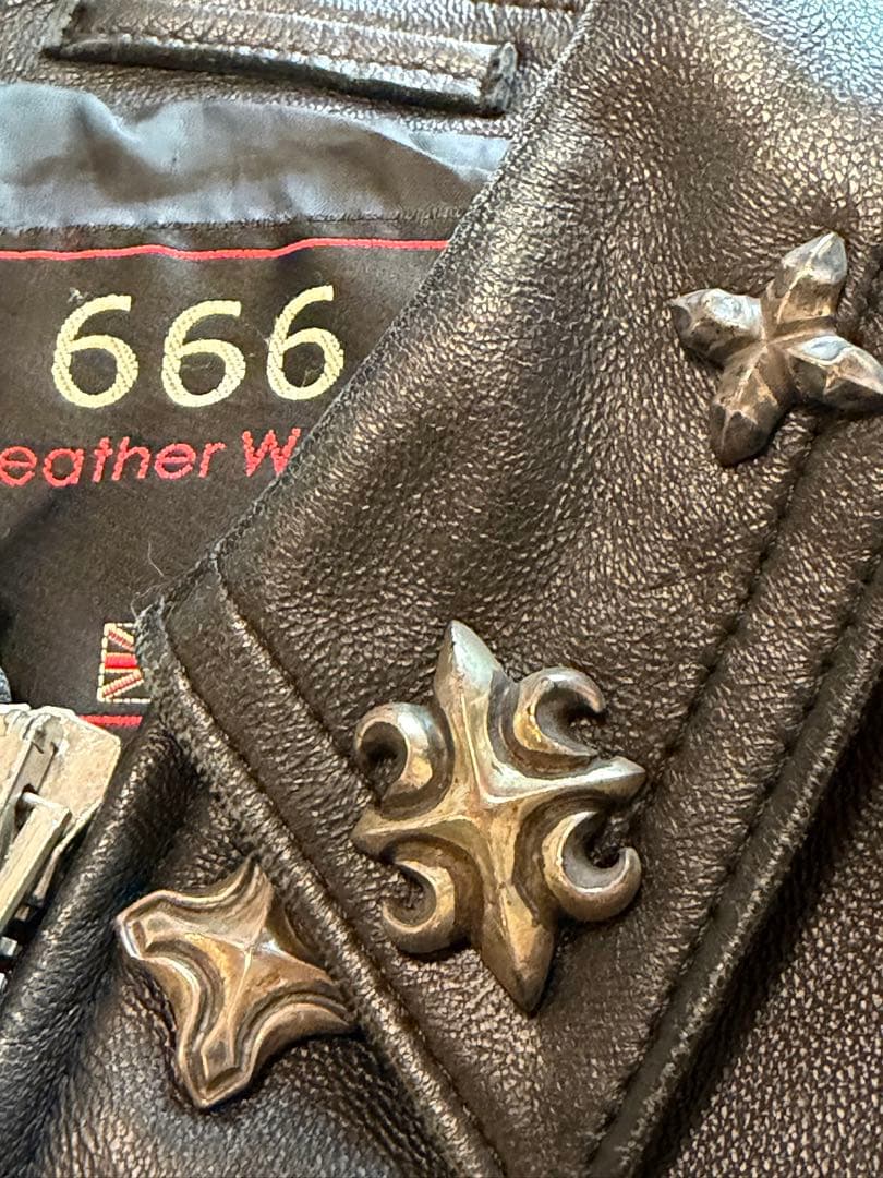 666 Leather Wear カスタム　シングルライダース 英国製 黒 38