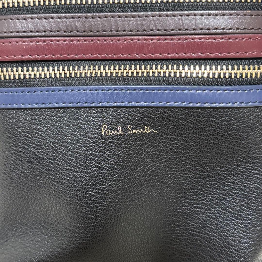 ポールスミス ボディバッグ ブラック 黒 レザー シグネチャー