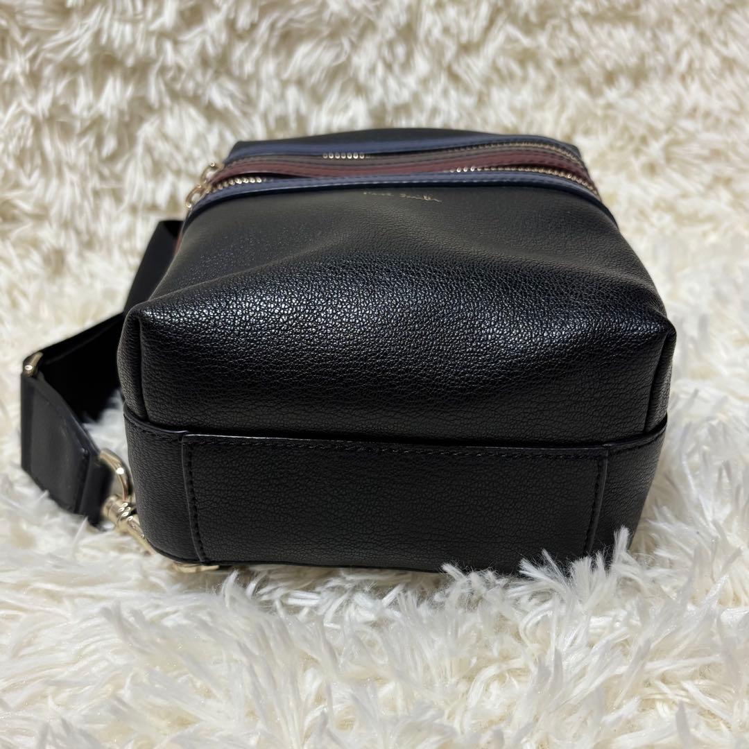 ポールスミス ボディバッグ ブラック 黒 レザー シグネチャー