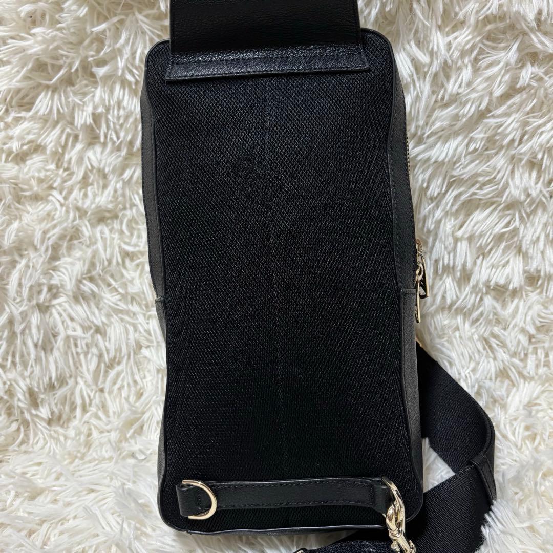 ポールスミス ボディバッグ ブラック 黒 レザー シグネチャー