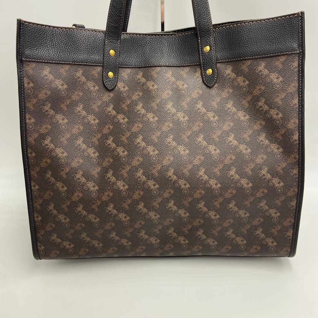 極美品✨ コーチ フィールド トート 40 ホースアンドキャリッジ 馬車柄 黒