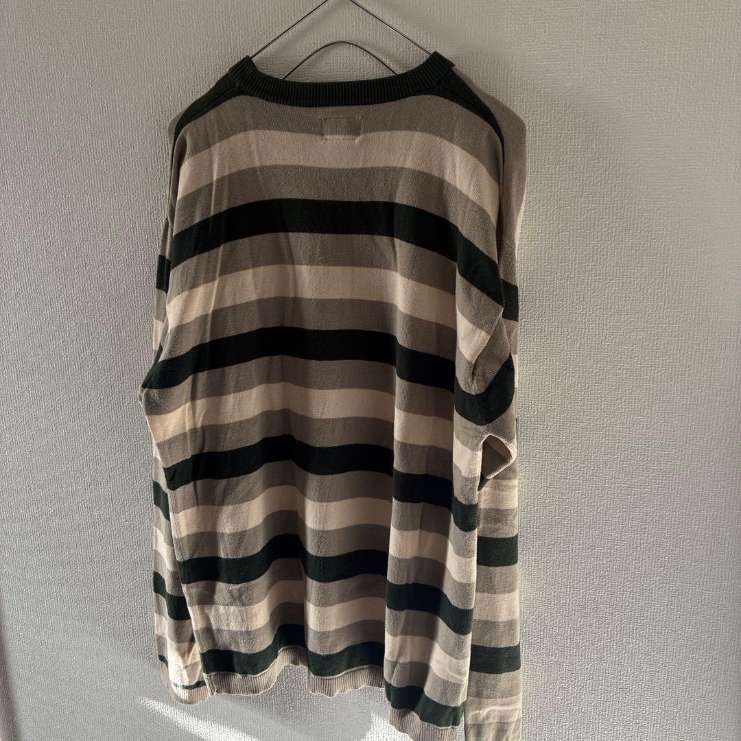 90sOLDSTUSSY紺タグオールドステューシーボーダーニットセーターLメンズ