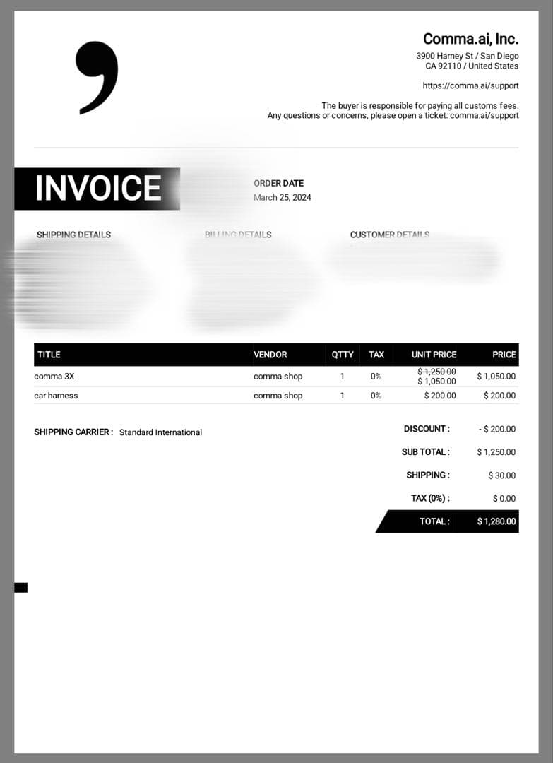 COMMA COMMA 3X ＋Toyota Aハーネス