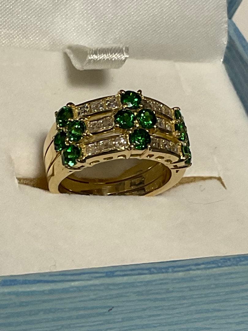 k18グリーンガーネットダイヤモンドリング