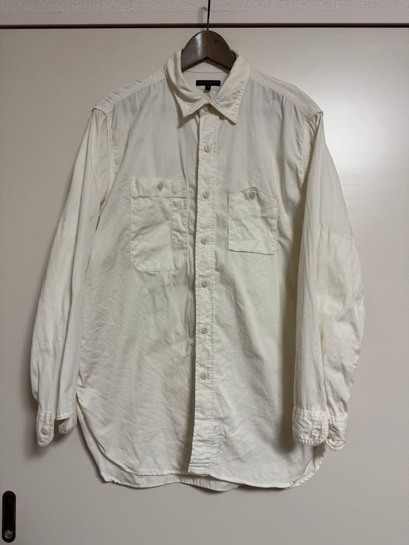 Engineered Garments 長袖ワークシャツ S ホワイト　生成り