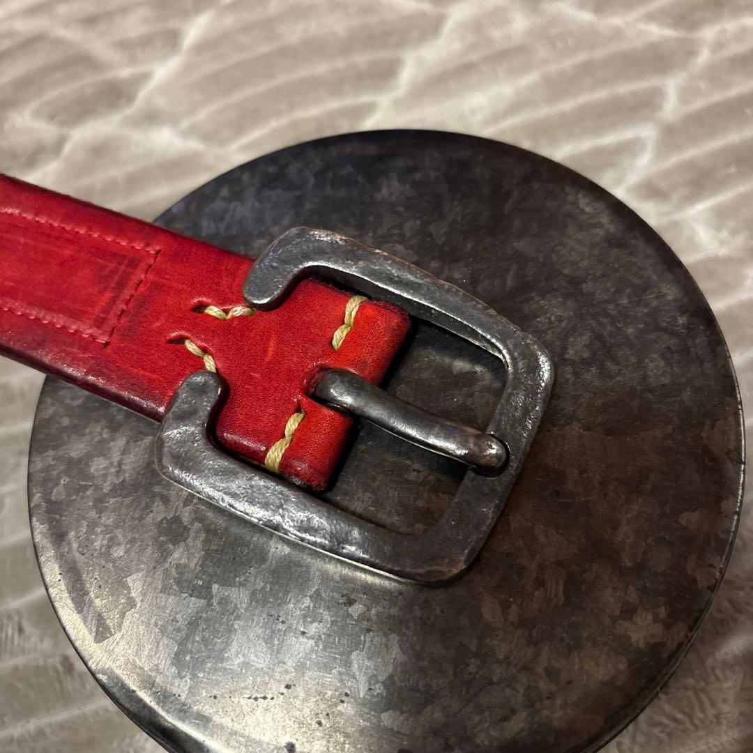 Vintage Works レザーベルト 赤 日本製 希少カラー
