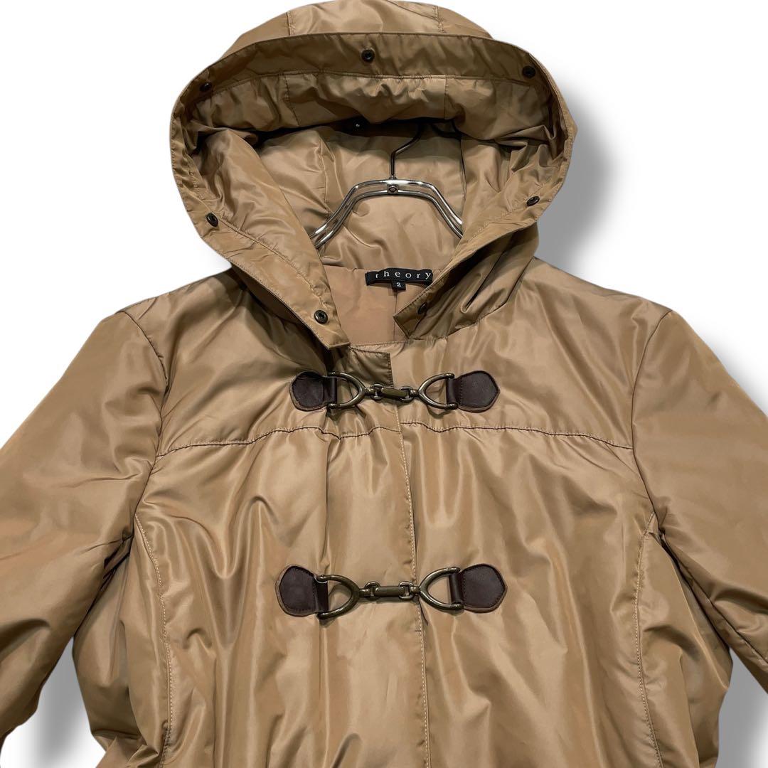 美品 セオリー 回転式トグルボタン フード付き ダウン ダッフルコート M