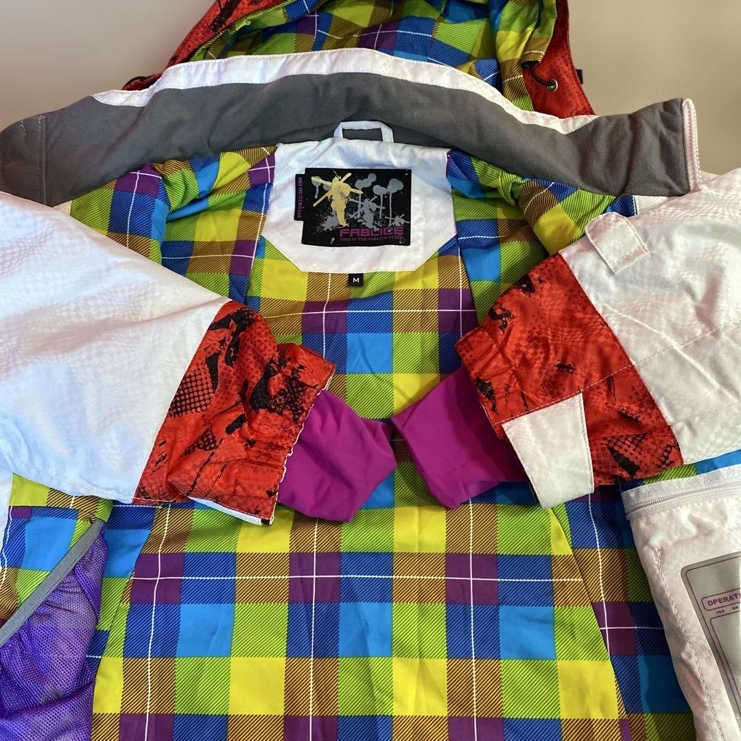 R*O様 FABLICE スキーウェア スノボウェア 上下 白✖️赤 Mサイズ