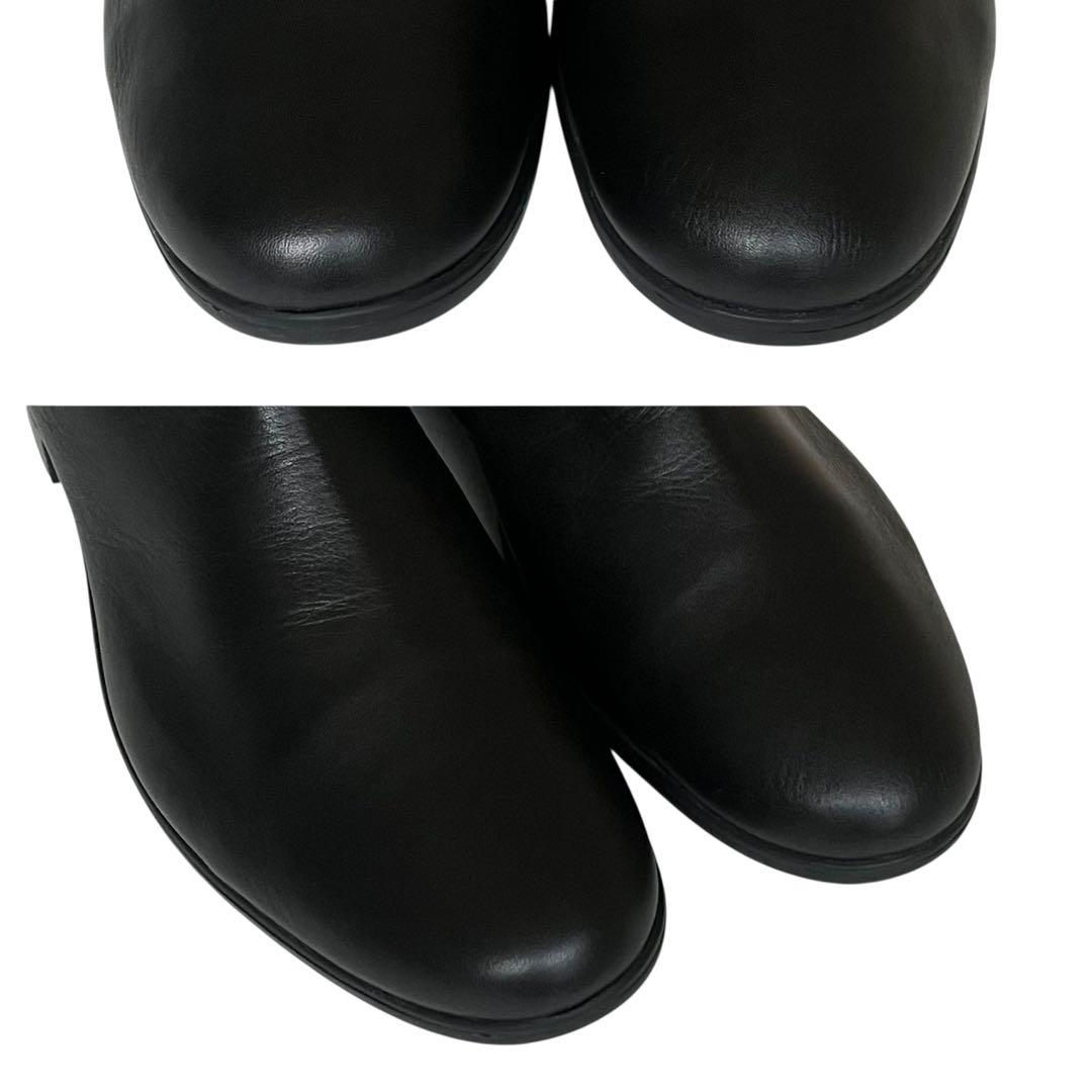 【未使用級】ショセ 40 防水レザー サイドゴアブーツ vibram 黒