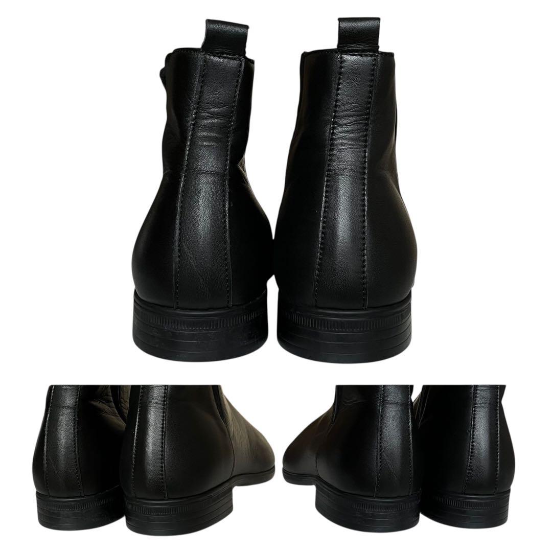 【未使用級】ショセ 40 防水レザー サイドゴアブーツ vibram 黒