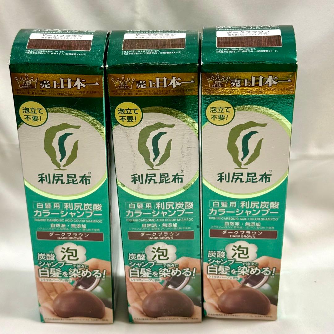 利尻炭酸カラーシャンプー＆カラートリートメント各３本　ダークブラウン