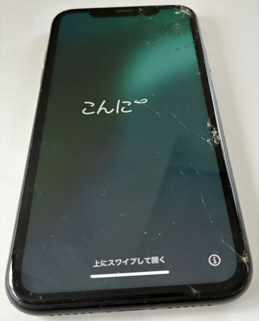 Apple iPhone XR ブラック 画面ひび割れ　ジャンク品