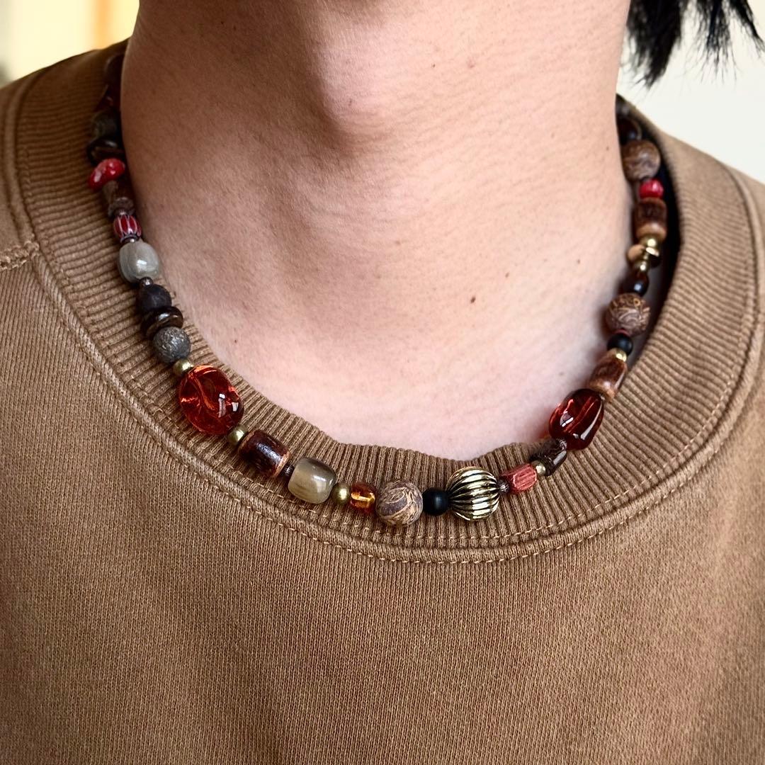 インディアンジュエリー　極太　ビンテージ　ネックレス　ネイティブアクセサリー