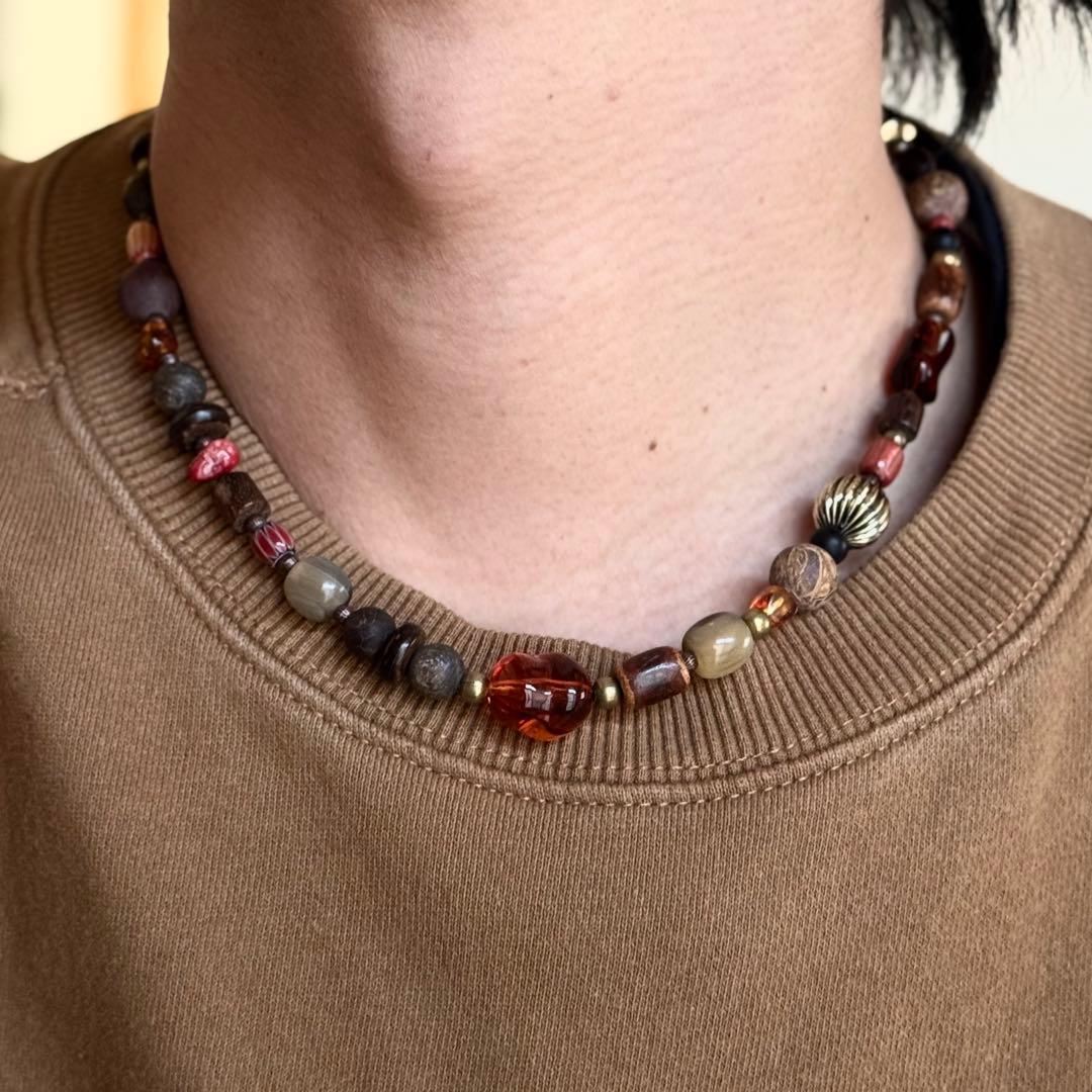 インディアンジュエリー　極太　ビンテージ　ネックレス　ネイティブアクセサリー