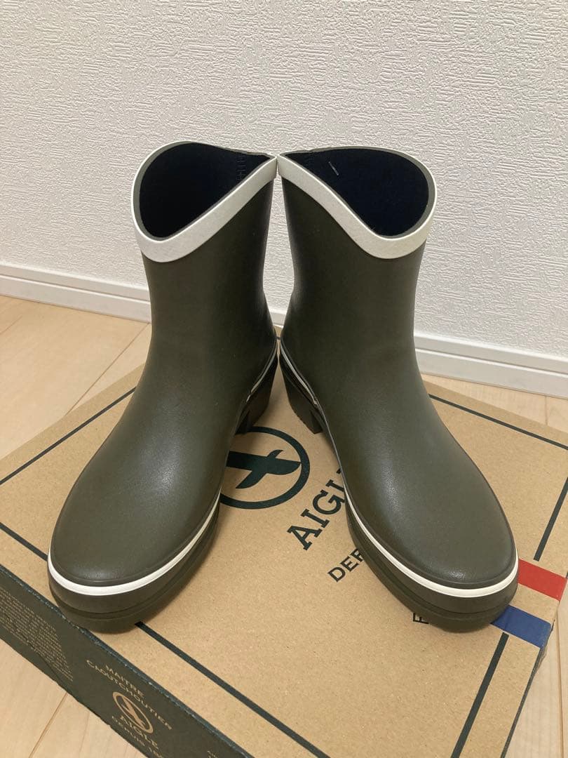【新品】AIGLEエーグル天然/ラバーブーツ/レディース23cm【入手困難品】