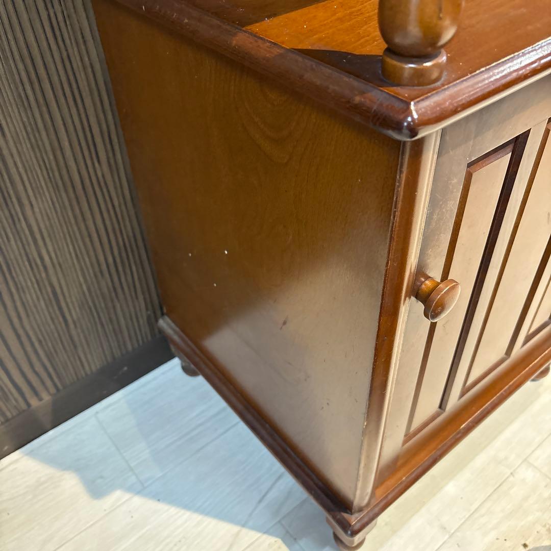 木製電話台 引き出し付き ブラウン