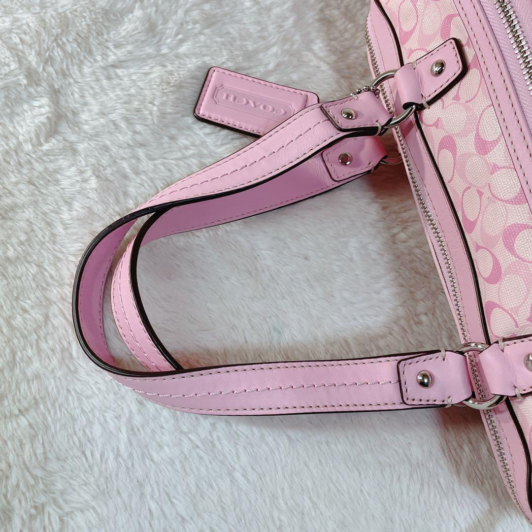【美品】 COACH コーチ ハンドバッグ ミニボストン ピンク 17154