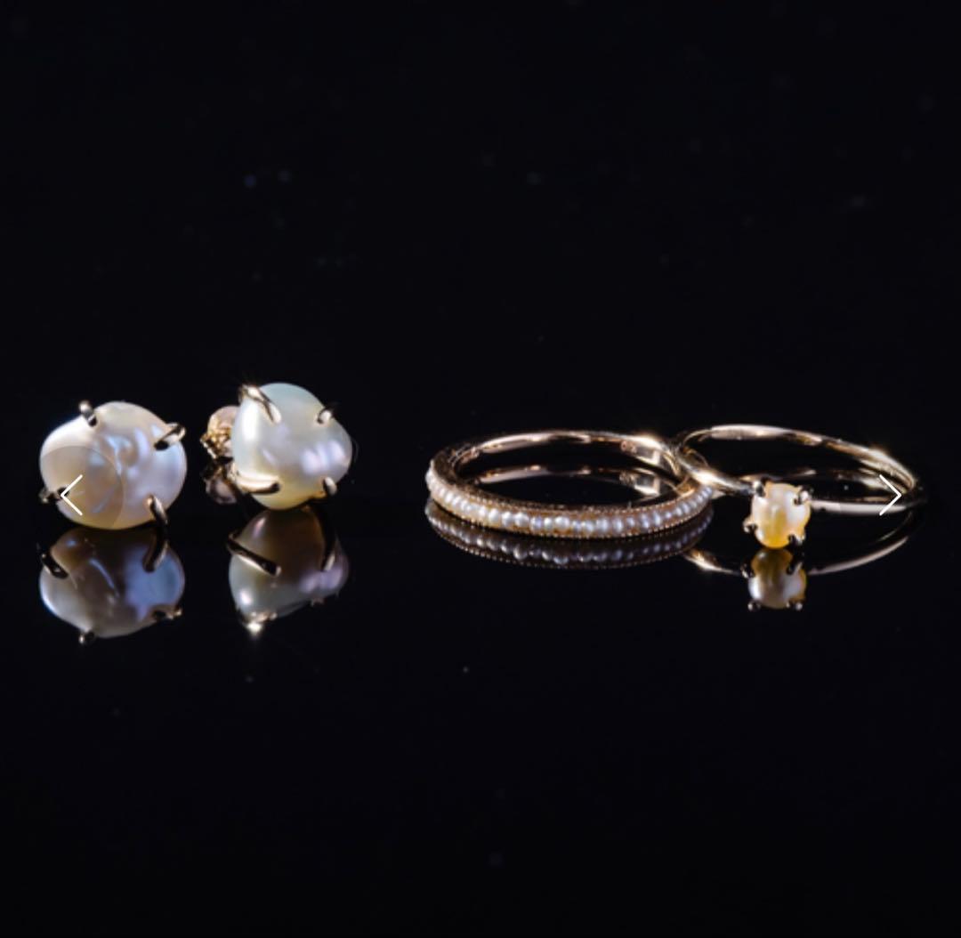 agete K10 淡水パール 11号リング