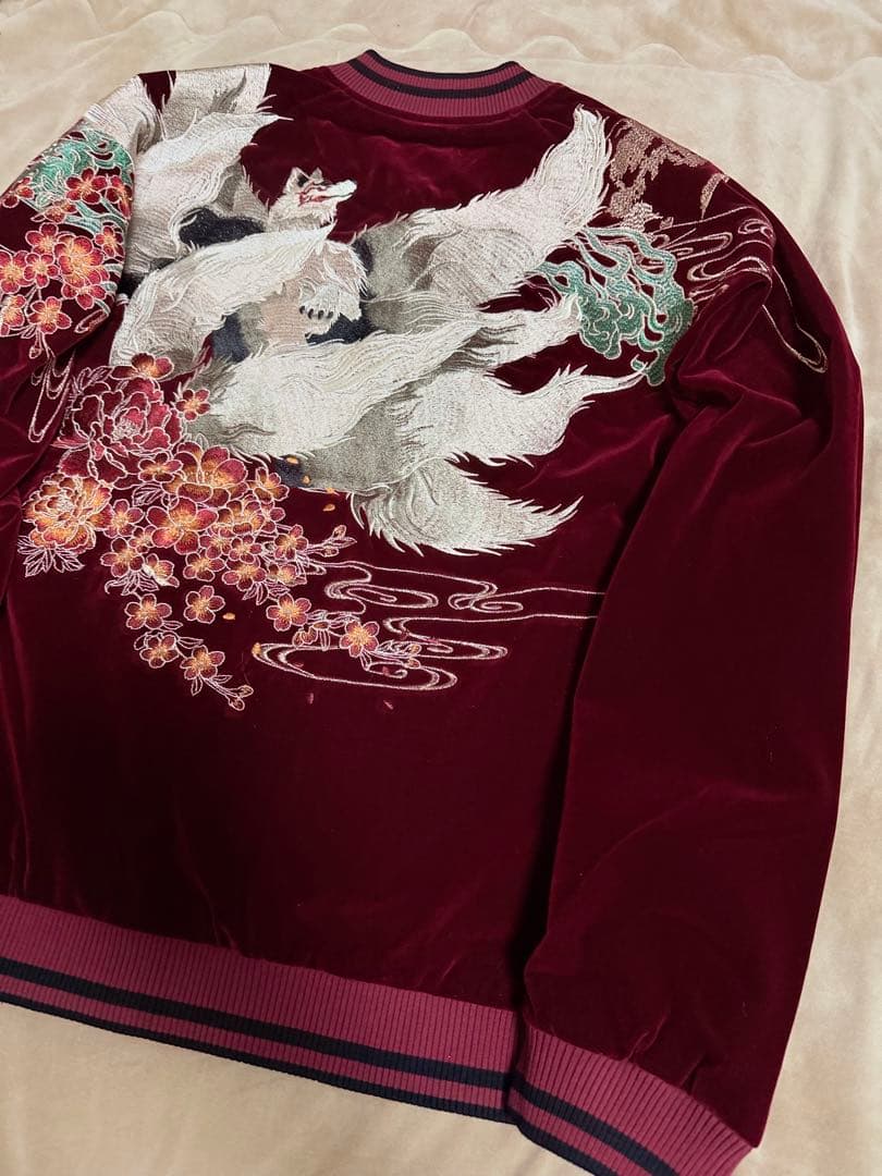 未使用 別珍 Skajan 狐 花 日本限定 スカジャン vintage 美品