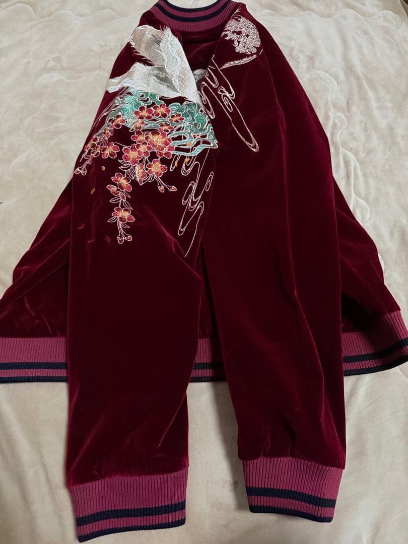 未使用 別珍 Skajan 狐 花 日本限定 スカジャン vintage 美品