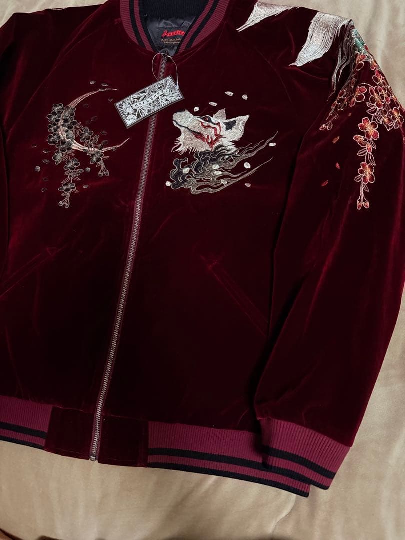 未使用 別珍 Skajan 狐 花 日本限定 スカジャン vintage 美品