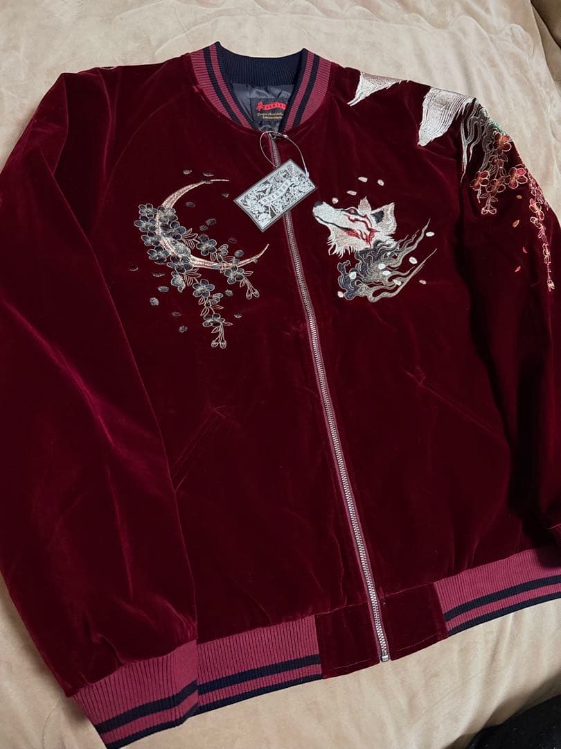 未使用 別珍 Skajan 狐 花 日本限定 スカジャン vintage 美品