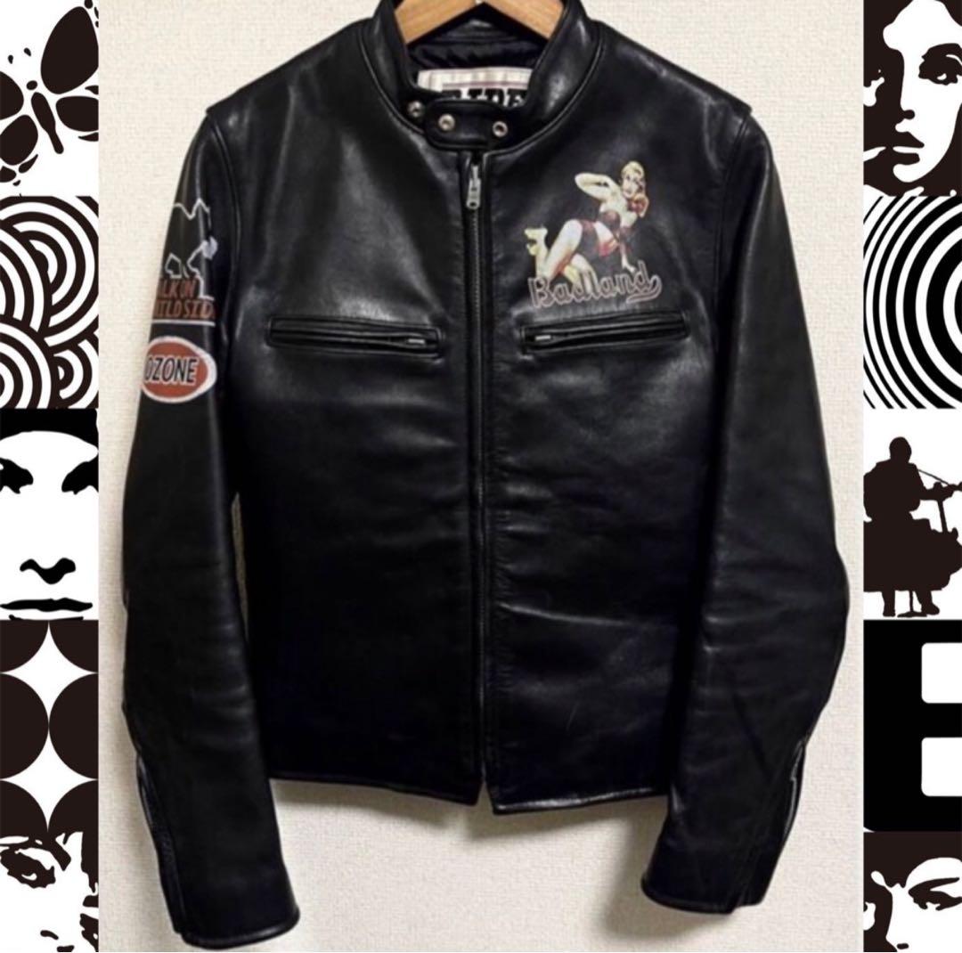 希少 オゾンコミュニティ シングル ライダース ジャケット 牛革 ブラック 美品