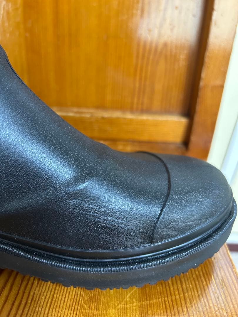 レインブーツ ブラック 白いココマークがアクセント　24cm　表記サイズ37