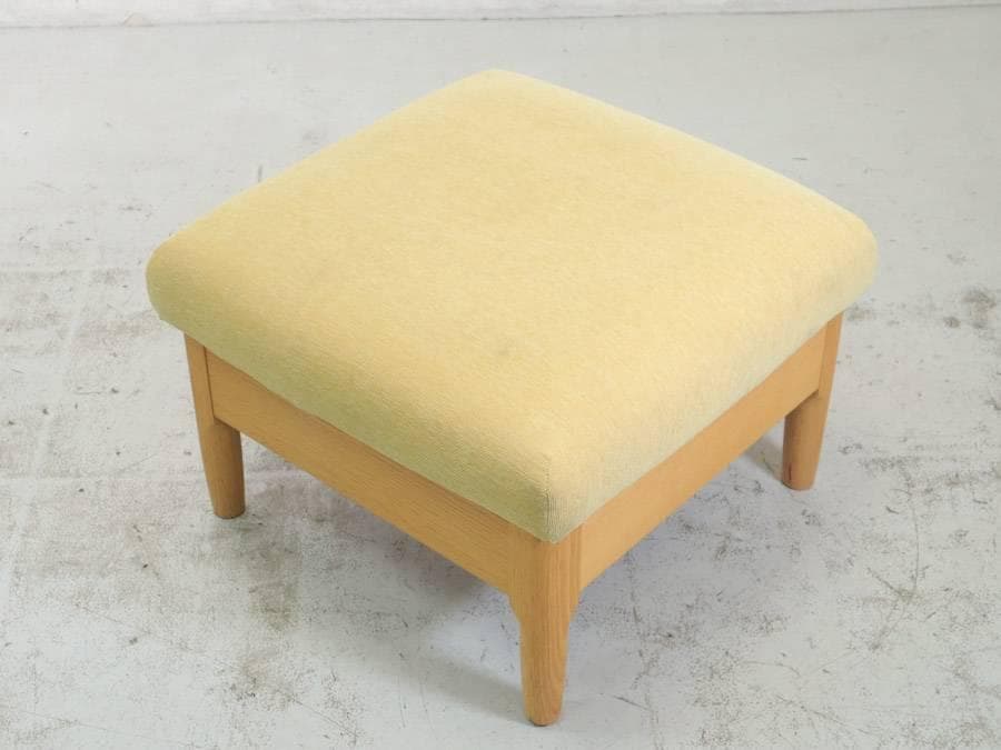 値下柏木工 OGA59 オットマン 2019年製 オーク材 ホワイトオーク色 布