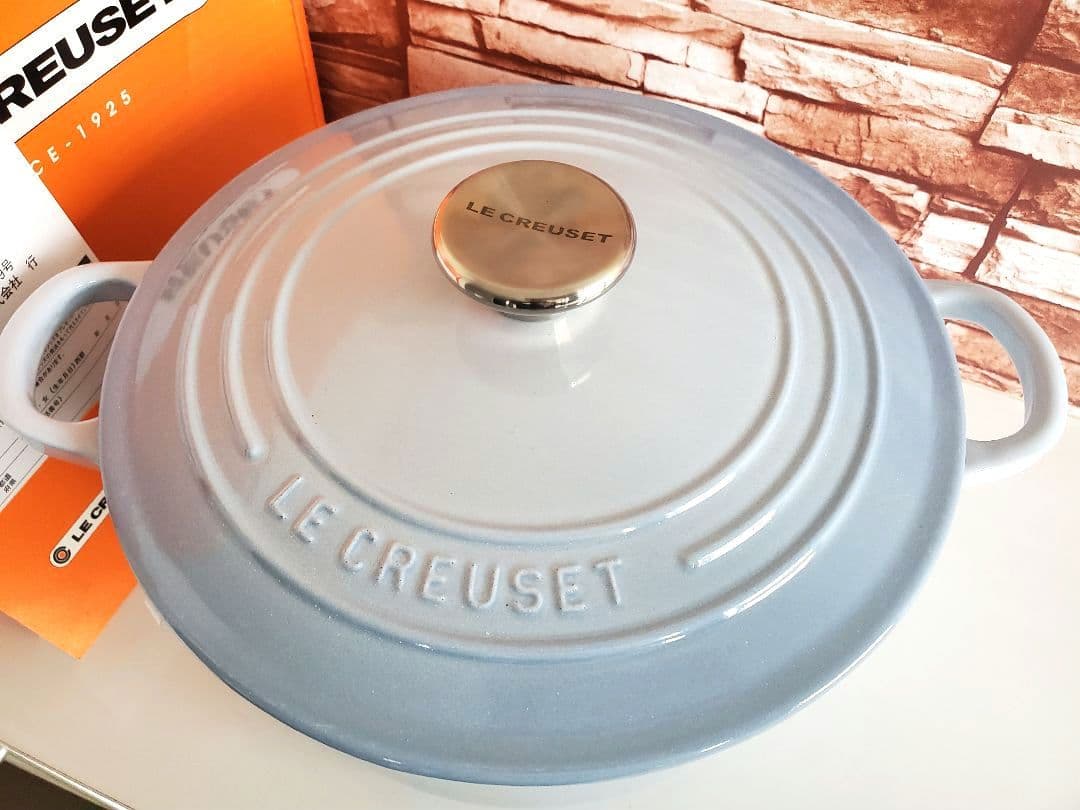 【極美品/週末価格】ル・クルーゼ　ココットロンド　22㎝　コースタルブルー