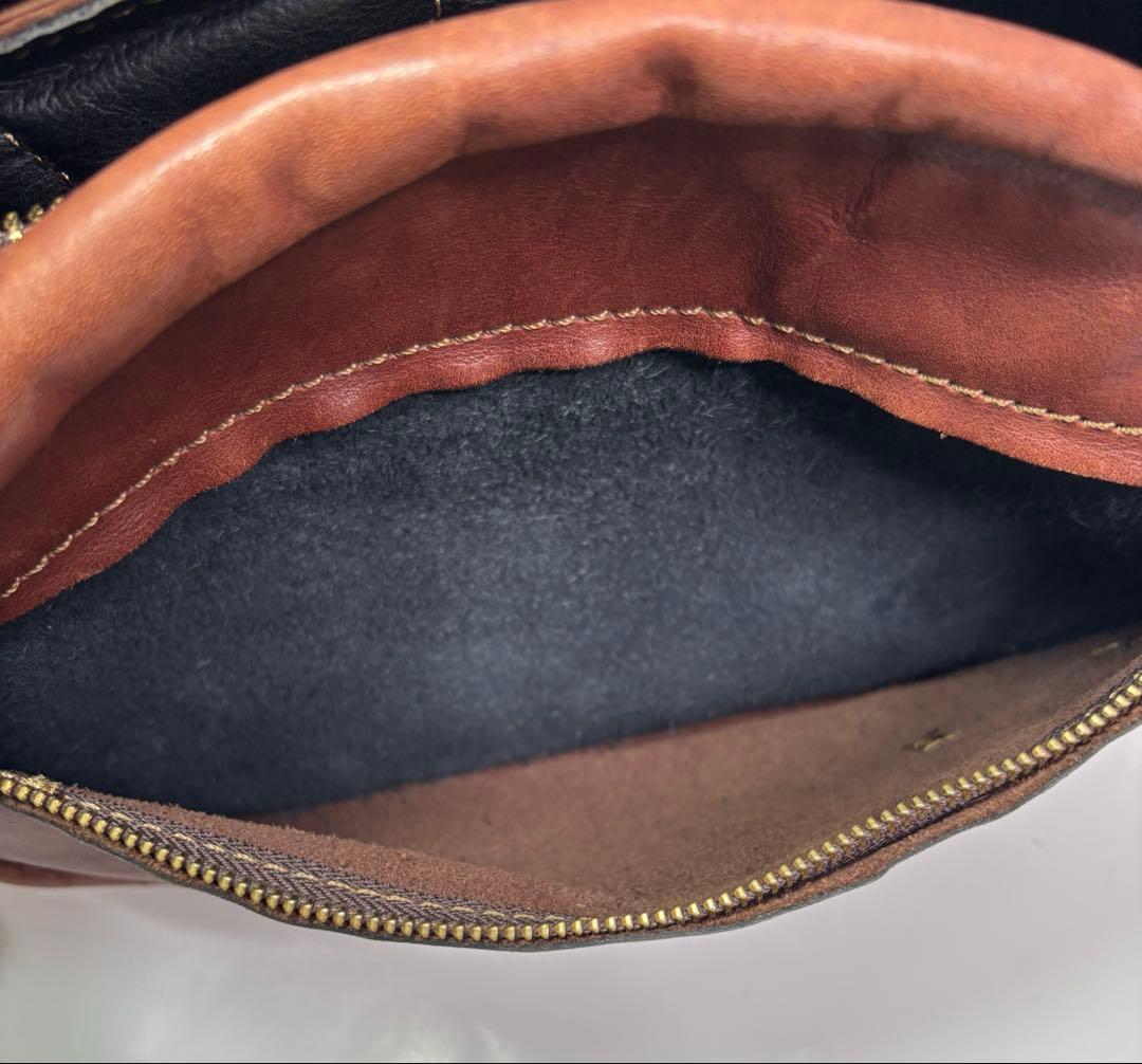 HERZ ボディバッグ ウエストバッグ レザー ブラウン