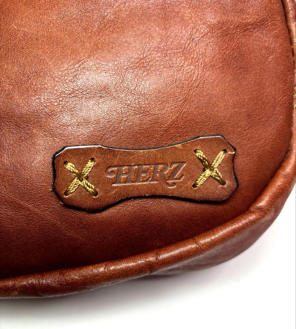 HERZ ボディバッグ ウエストバッグ レザー ブラウン