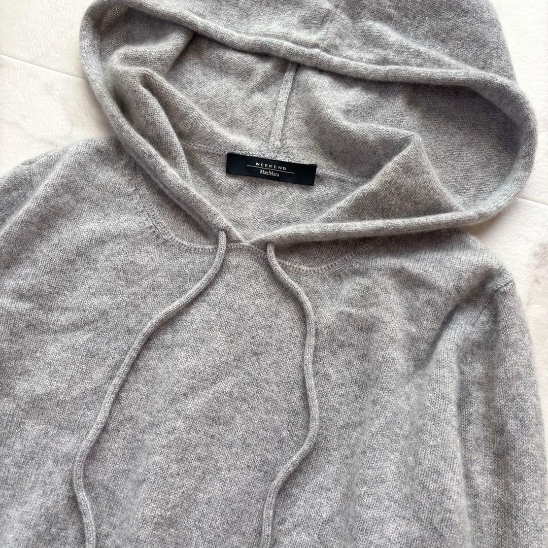 ウィークエンドマックスマーラ カシミヤ100 フーデット ニットパーカー 洗える