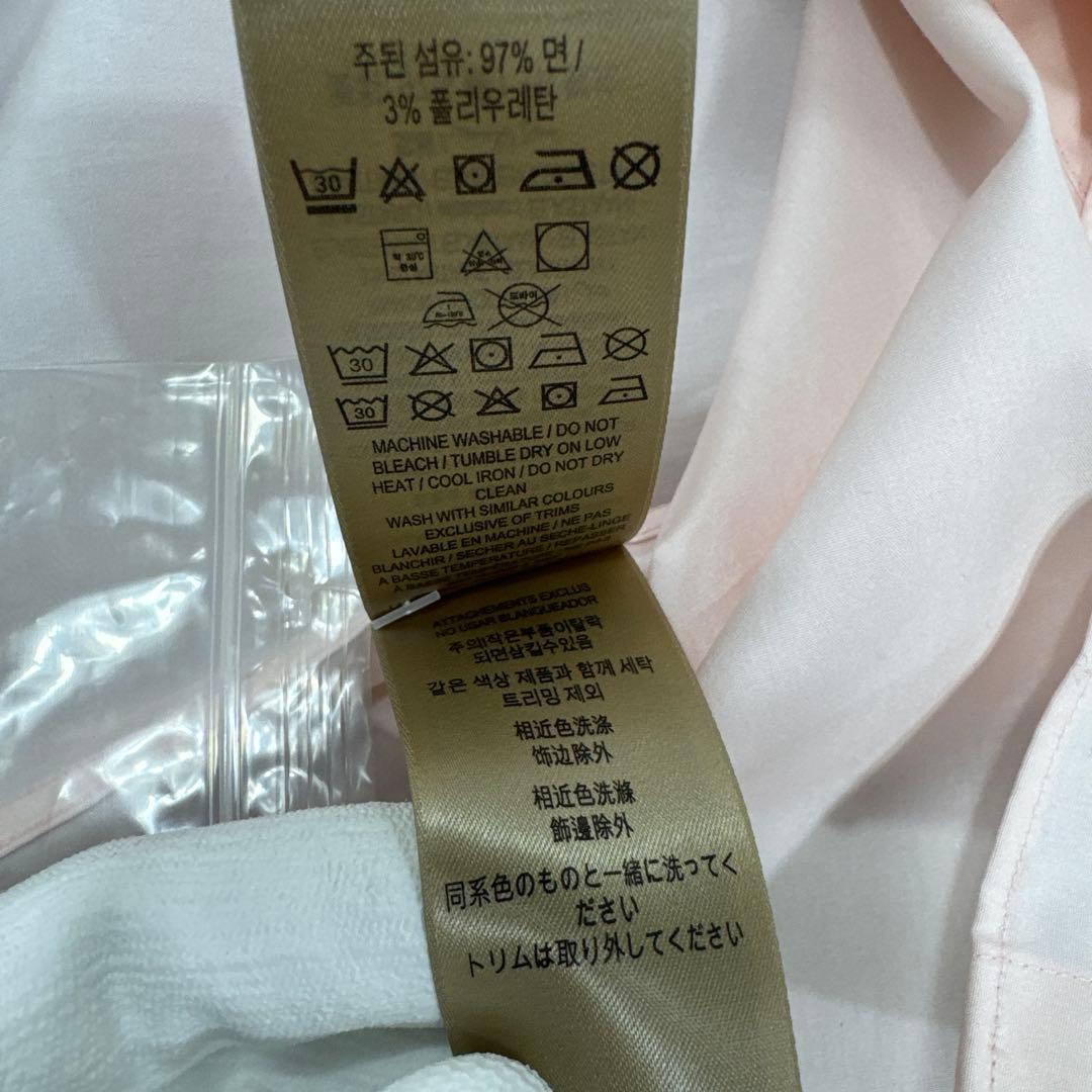 BURBERRY バーバリー 長袖 シャツ ピンク 内ノバチェック 刺繍ロゴ S