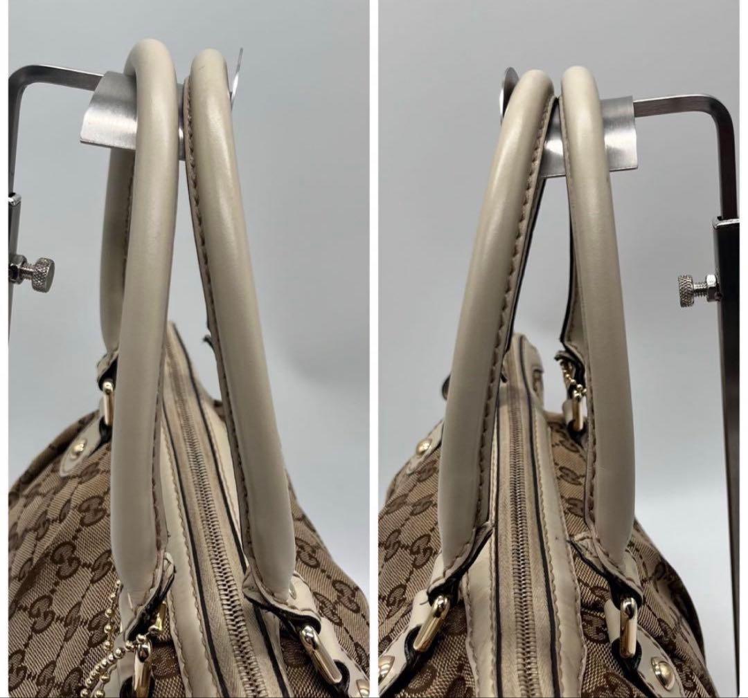 グッチ スーキー GG柄 ハンドバッグ キャンバス レザー 白