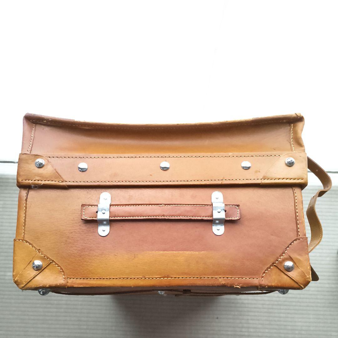 特大　トランク　ケース　アンティーク　ヴィンテージ　レトロ　昭和　本革　レザー