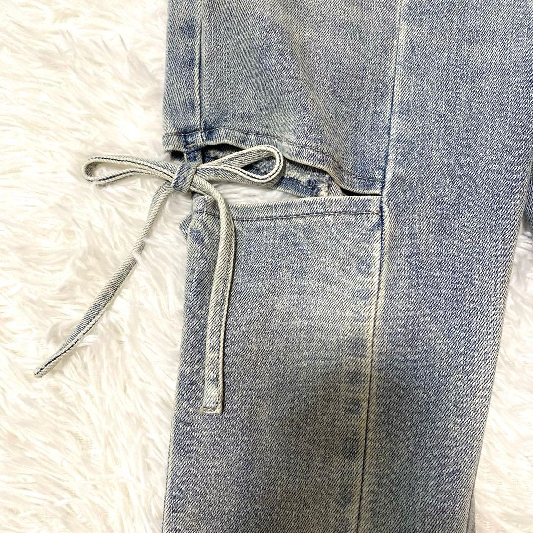 RESEXXY リゼクシー　カットアウトリボンフレアデニムパンツ