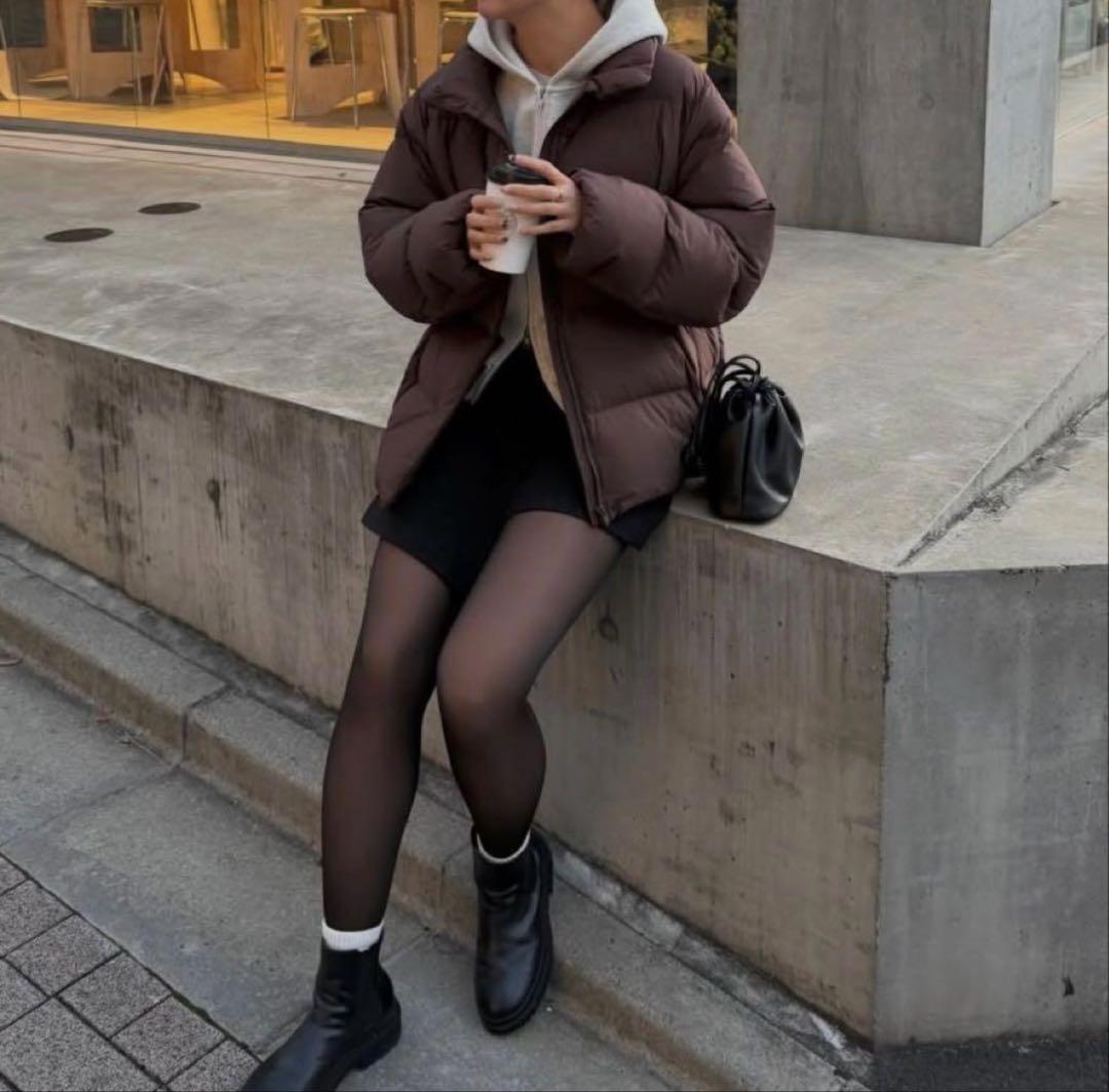 新品未使用　ユニクロ　パウダーソフトダウンジャケット　M ブラウン