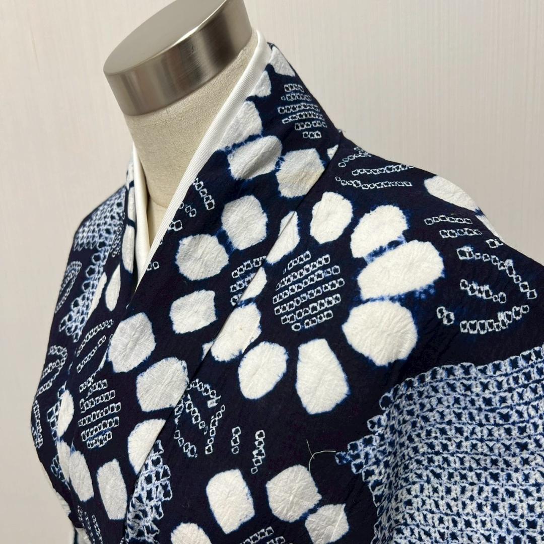 KL3183 有松鳴海絞り 浴衣 身丈154.5cm 夏着物 木綿