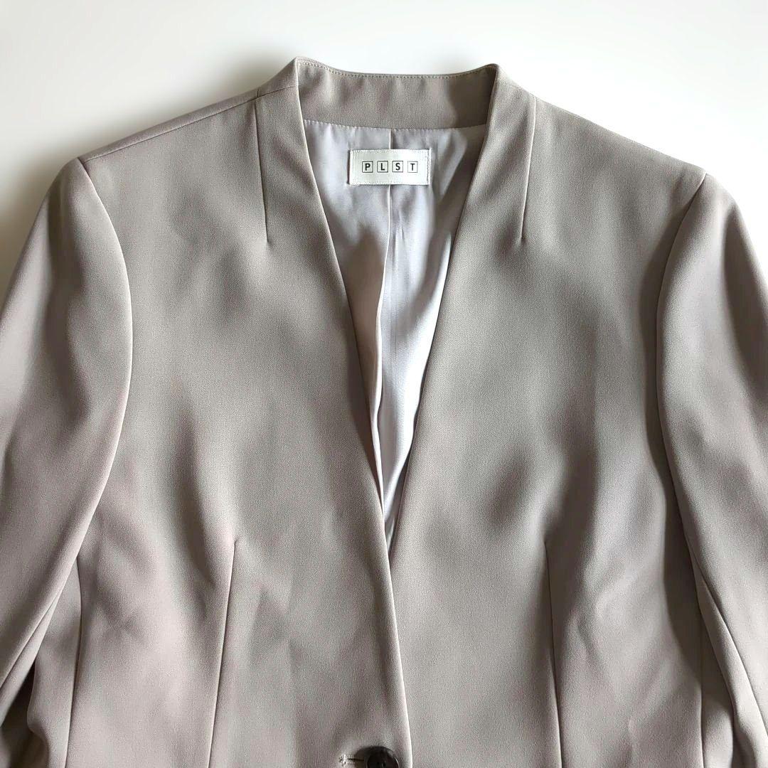 極美品★プラステ パンツスーツ カラーレス テーパードパンツ グレージュ 洗える