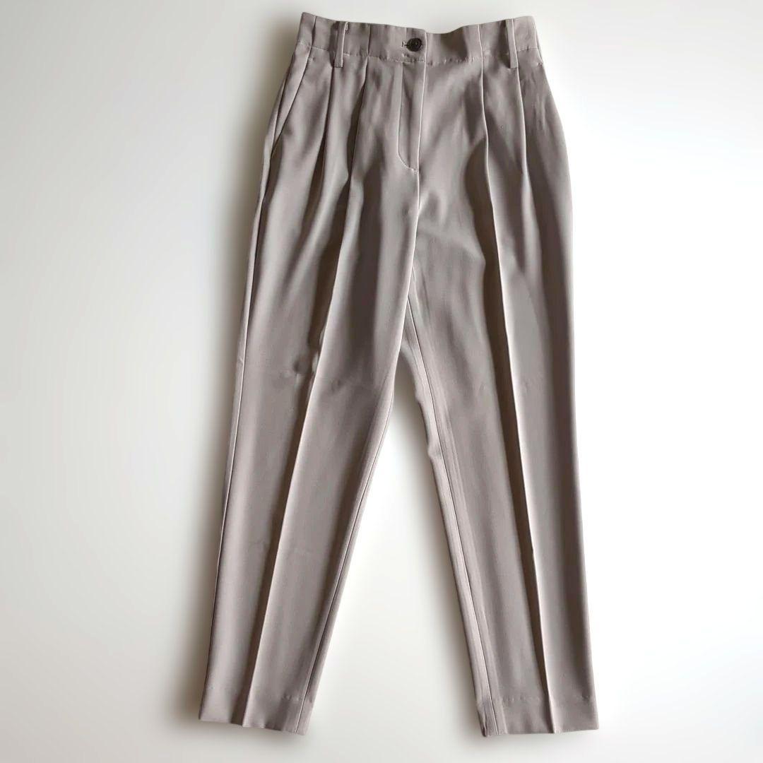極美品★プラステ パンツスーツ カラーレス テーパードパンツ グレージュ 洗える