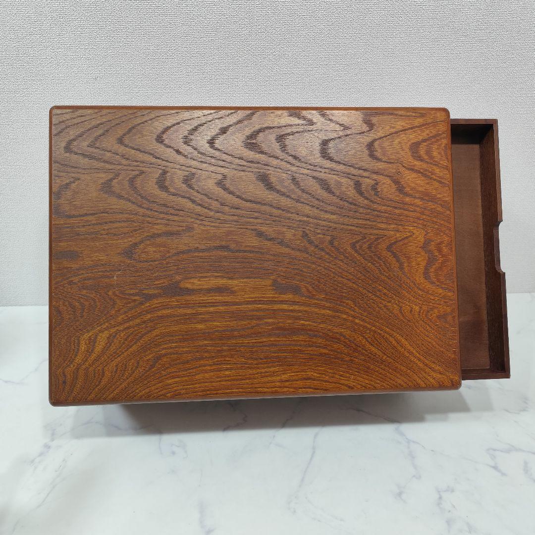 レトロ 木製 書類入れ ドロワーズ 引き出し 三段 書道具入れ 欅